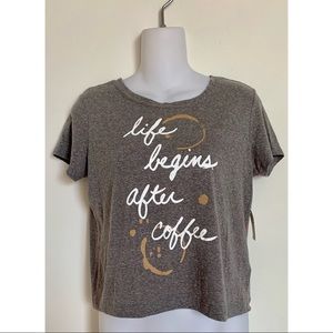 Aeropostale | Bethany Mota Gray Funny Coffee Quote T-Shirt Size Small NWT